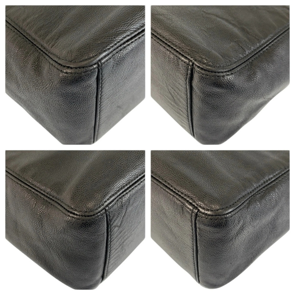 CHANEL Vintage Black Leather Logo Shoulder Bag - Picture 4 of 10